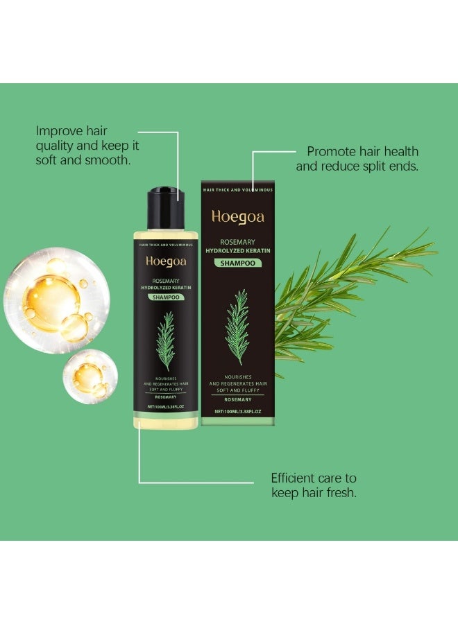 HOEGOA Rosemary Hydrolyzed Keratin Shampoo 100ml, Nourishing Hydrating Hair Growth Rosemary Shampoo - Image 4